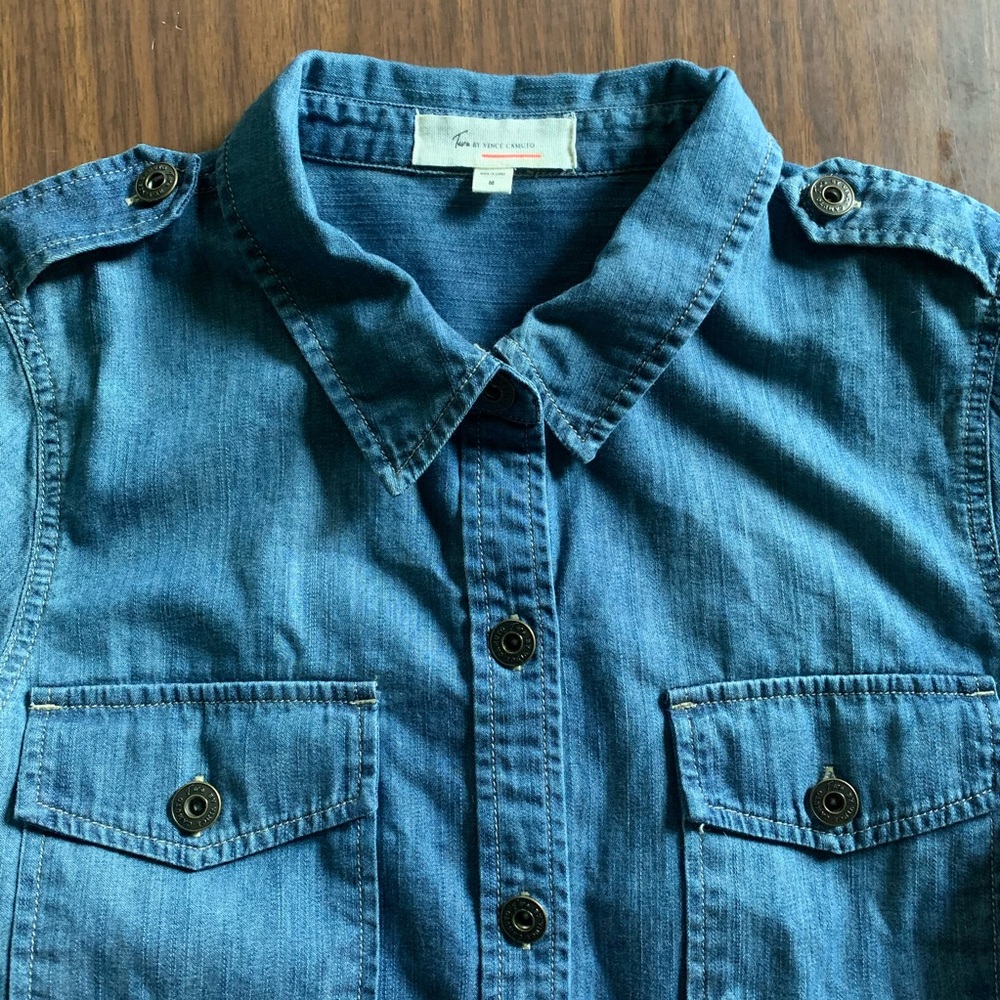 Two by Vince Camuto Chambray Denim Shirt Dress